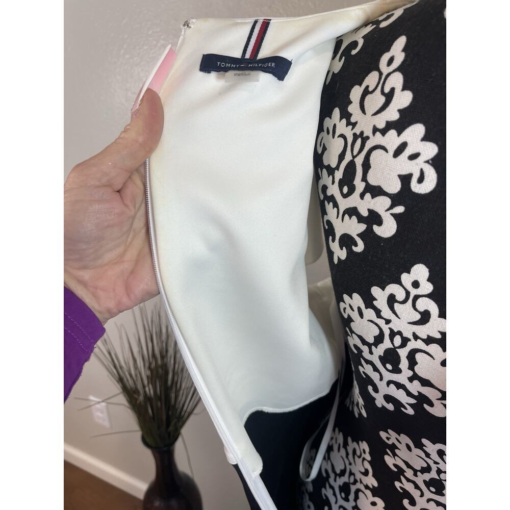 Tommy Hilfiger Dress, Black And White Block Cap Sleeve Size 12 New Without Tags‍ - Picture 6 of 9